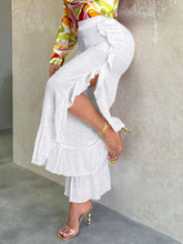 SXY Ruffle Trim Split Thigh Pants